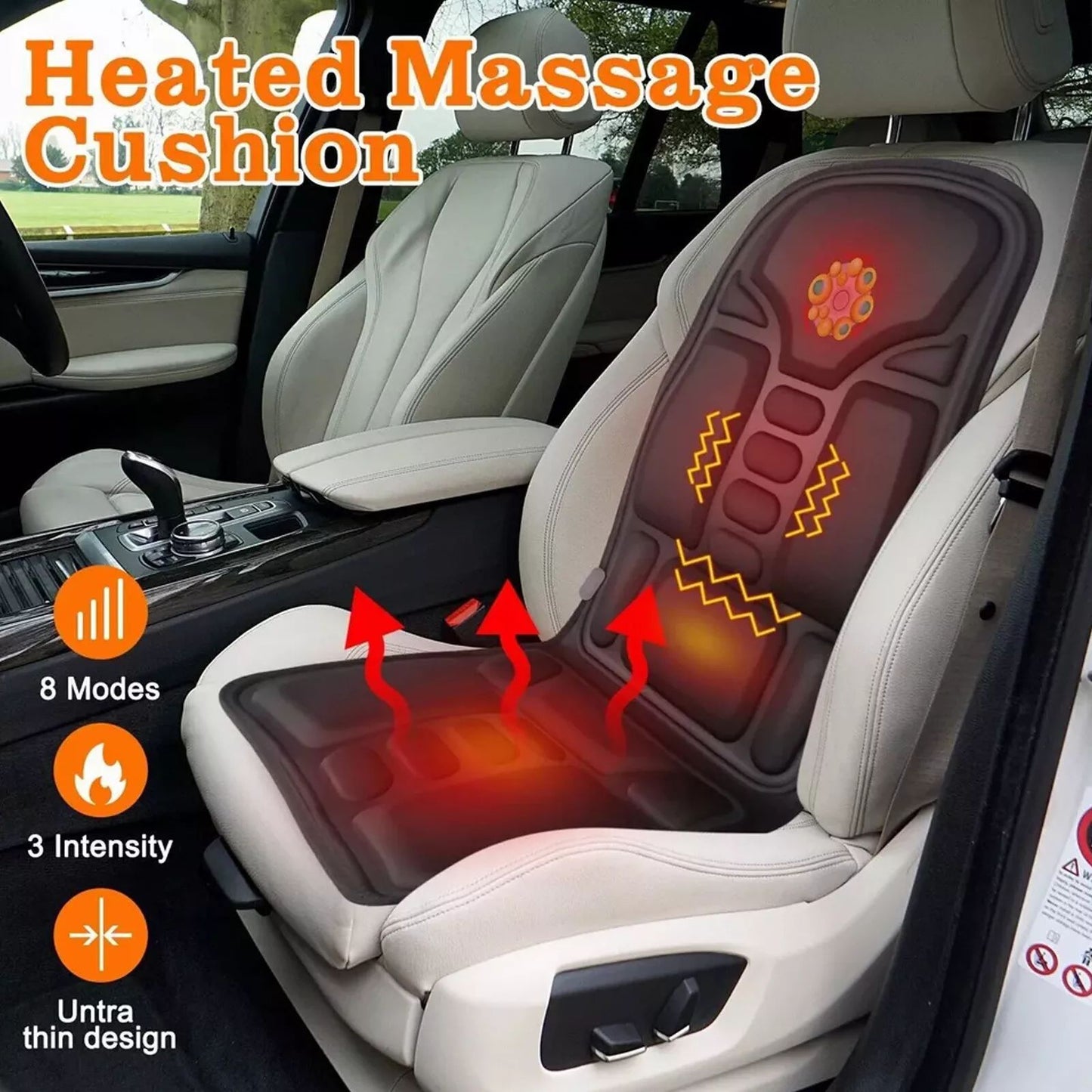 Portable Car & Home Dual-use Massage Chair Cushion with Heating for Full Body Relaxation