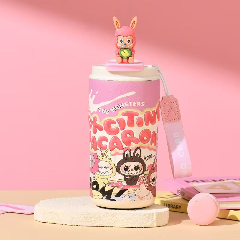 Cute Popmart Labubu Stainless Steel Thermos Bottle – for Water and Beverages