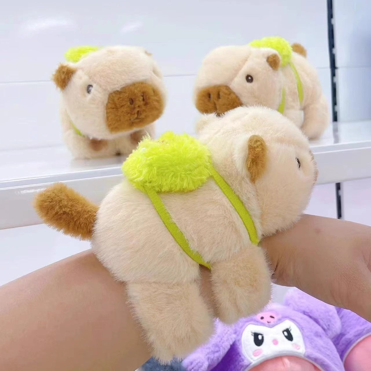 Capybara Groundhog Plush Doll Wristband & Car Ornament – Cute Fashion Accessory