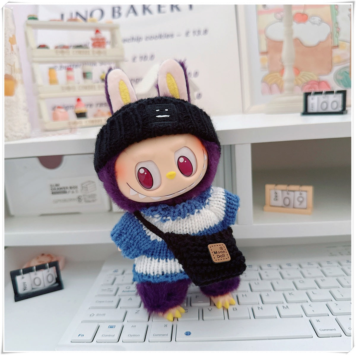 Labubu Set of CLOTHES ONLY – Sweater, Hat & Crossbody Bag Combo