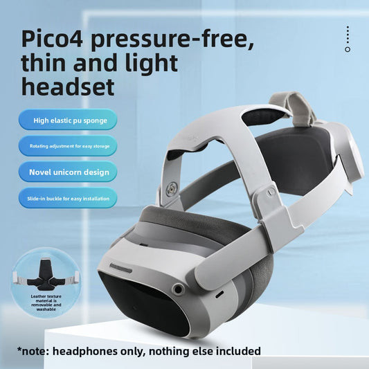 Pressure-Free Head Wear for Pico 4 VR – Elastic PU Comfort Strap