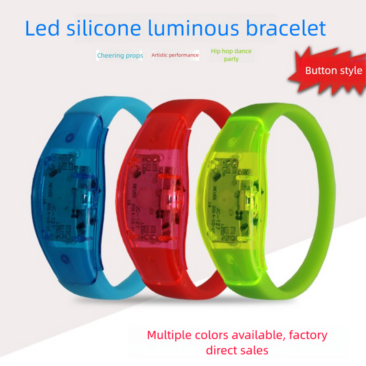 LED Silicone Luminous Wrist-worn Bracelet – Voice & Vibration Activated